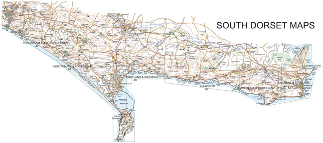 Walking Maps of South Dorset: Areas Covered