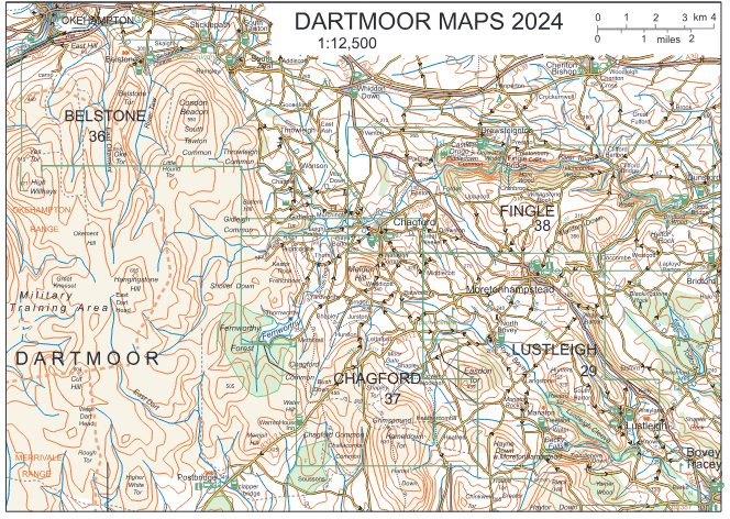 Walking Maps Dartmoor: Areas Covered